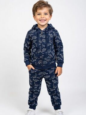 Navy Dinosaur Hoodie & Jogger Set - Boys